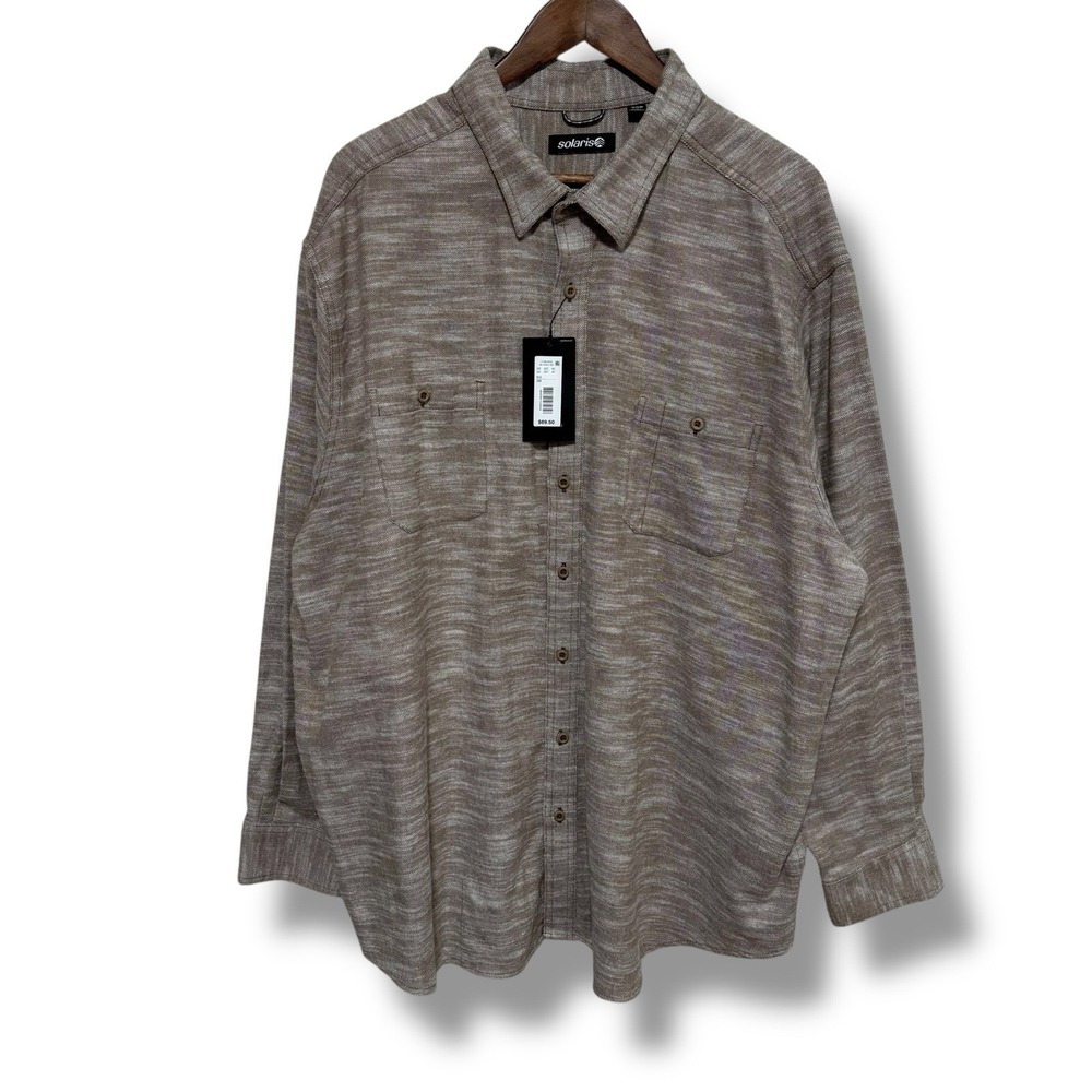 SOLARIS Big Men's Flannel Outdoor Hiking Hunting Button‎ Up Shirt Size 3XB 30x32